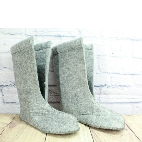 LL Bean Gray Wool Warm Replacement Boot Liner Inserts Size 6 - Picture 3 of 9